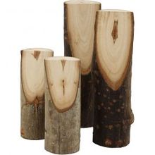 Decoratieve boomstam, H: 80+120mm, d: 25-35mm - 4 st