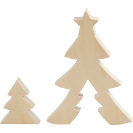 2in1 Figuur, Kerstboom, H: 8+20 cm, D: 2 cm, B: 6,5+14,5 cm - 1 set