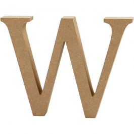 Letter, W, H: 13 cm, 2 cm, mdf - 1 st