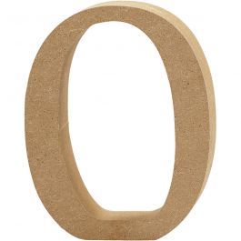 Nummer, 0, H: 13 cm, 2 cm, mdf - 1 st