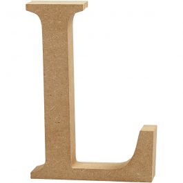 Letter, L, H: 8 cm, 1,5 cm, mdf - 1 st