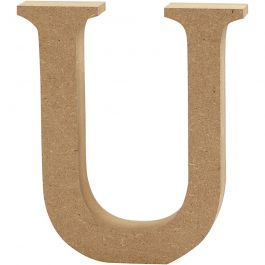 Letter, U, H: 8 cm, 1,5 cm, mdf - 1 st