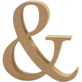 Symbool, &, H: 8 cm, 1,5 cm, mdf - 1 st