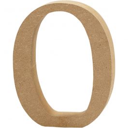 Nummer, 0, H: 8 cm, 1,5 cm, mdf - 1 st