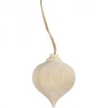 Houten Kerstbal, 5,5 cm, populierenhout - 1 st