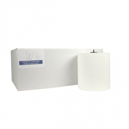 Handdoekrol Matic 2 laags 150 meter Ø210 mm 100% cellulose wit T7 - 6 stuks