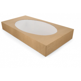 Cateringdozen kraft 560x320x80 mm met venster - 50 stuks