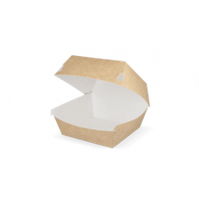 Hamburgerbakje 105x85x105 mm kraft/wit - 400 stuks