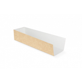 Hotdog tray 70x50x230 mm kraft/wit - 1.000 stuks