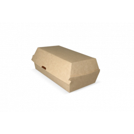 Hotdog box 200x100x80 mm kraft/wit - 300 stuks