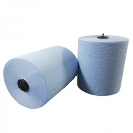 Handdoekrol Matic 2 laags 150 meter Ø210 mm 100% cellulose blauw T7 - 6 stuks