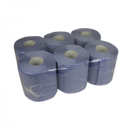 Handdoekrol Midi Blauw 1 laags 1,3kg/rol BUDGET recycled T9 - 6 stuks