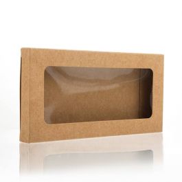 Kraft doosje met venster 102x21x138mm - 25 st