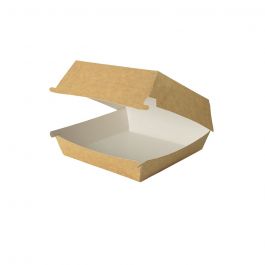 Take-away hamburgerdozen 17,5x17,5x8 cm, Bruin-Wit - 400 stuks