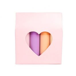 Kraftdoosjes Roze Met Hartjes Venster 89x38x102 mm - 25 stuks
