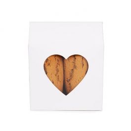 Kraftdoosjes Wit Met Hartjes Venster 105x44x133 mm - 25 stuks