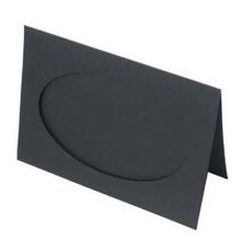 Kaarten Zwart 240 gsm, Ovale uitsnede, buitenmaat 130x178mm - 25 st