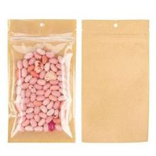 Kraft Gripzakken met transparante voorkant 102 x 165 mm met ophanggat - 100 stuks