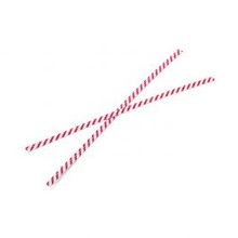 Sluitclip 152x4mm Papier Wit/Rood gestreept - 1.000 st