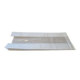 Zijvouwzakken met venster 200x90x380mm 40 g/m2 kraft - 20 my Bopp - 100 st