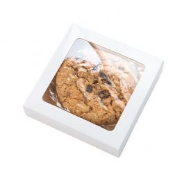 Kraftdoosjes glanzend Wit 105x22x105mm met Venster - 25 stuks