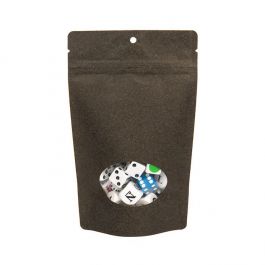 Stazakken Kraft Zwart met ovaal Venster en ophanggat | 113 gram | 130x80x205mm - 100 st